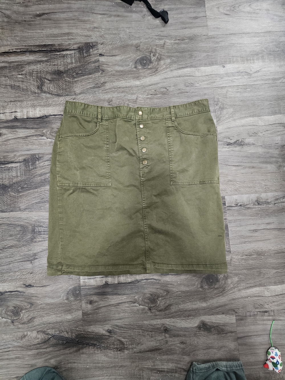 Banana Republic Olive Green Button-Front Mini Skirt
